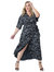 Women's Plus Size Sparkler Print Kimono Wrap Maxi Dress