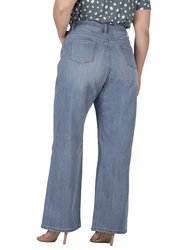 Women's Plus Size Straight Wide Leg Loose Fit Jeans