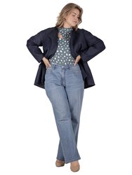 Women's Plus Size Straight Wide Leg Loose Fit Jeans