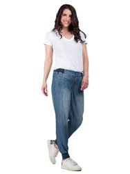 Women's Tencel Button Front Rib Cuffs Joggers Pants - 2319 Imperial