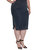 Womens Plus Size Modern Side Slit Indigo Knit Pencil Skirt