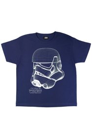 Star Wars Boys Stormtrooper Wireframe T-Shirt (Navy) - Navy