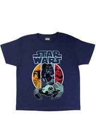 Star Wars Boys Vader and Boba Fett T-Shirt (Navy) - Navy