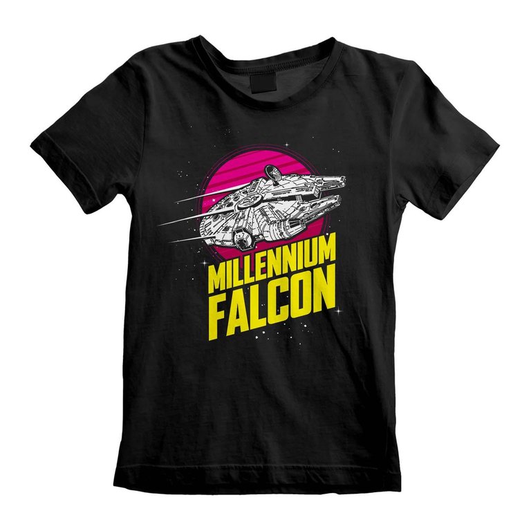 Star Wars Childrens/Kids Millennium Falcon T-Shirt (Black) - Black