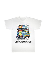 Star Wars Girls Camo Stormtrooper Helmet T-Shirt (White) - White