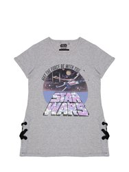 Star Wars Girls May The Force Be With You Glitter Long T-Shirt