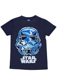 Star Wars Girls Stormtrooper Camo T-Shirt (Navy) - Navy