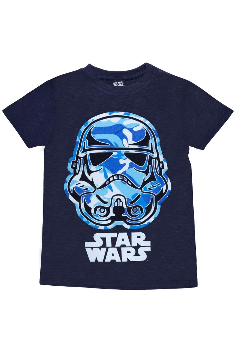 Star Wars Girls Stormtrooper Camo T-Shirt (Navy) - Navy