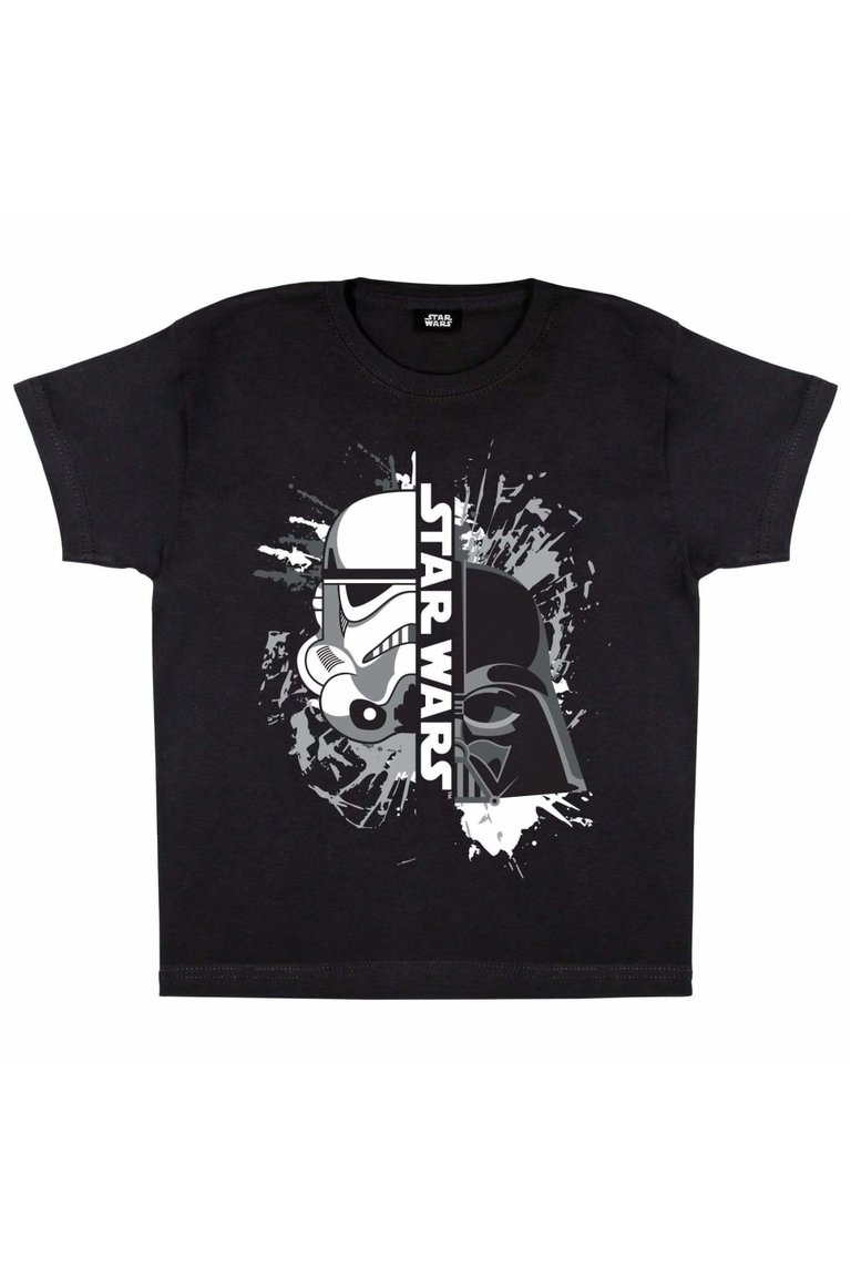 Star Wars Girls Vader And Stormtrooper Mask T-Shirt (Black) - Black