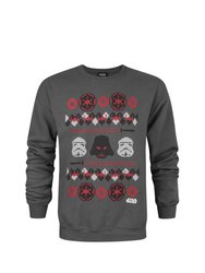 Star Wars Mens Darth Vader Fair Isle Christmas Sweater (Charcoal) - Charcoal