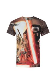 Star Wars Mens Force Awakens Heroes & Villains Sublimation T-Shirt (Multicolored) - Multicolored