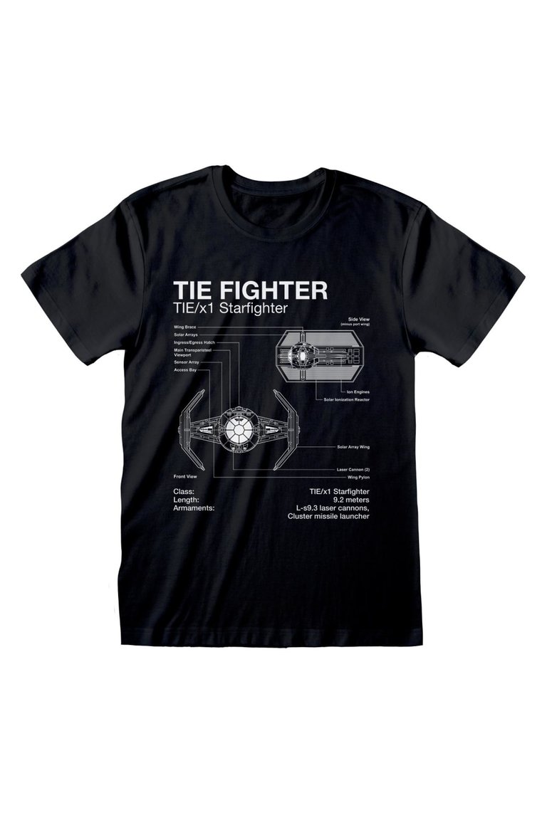 Star Wars Mens Tie Fighter T-Shirt (Black) - Black