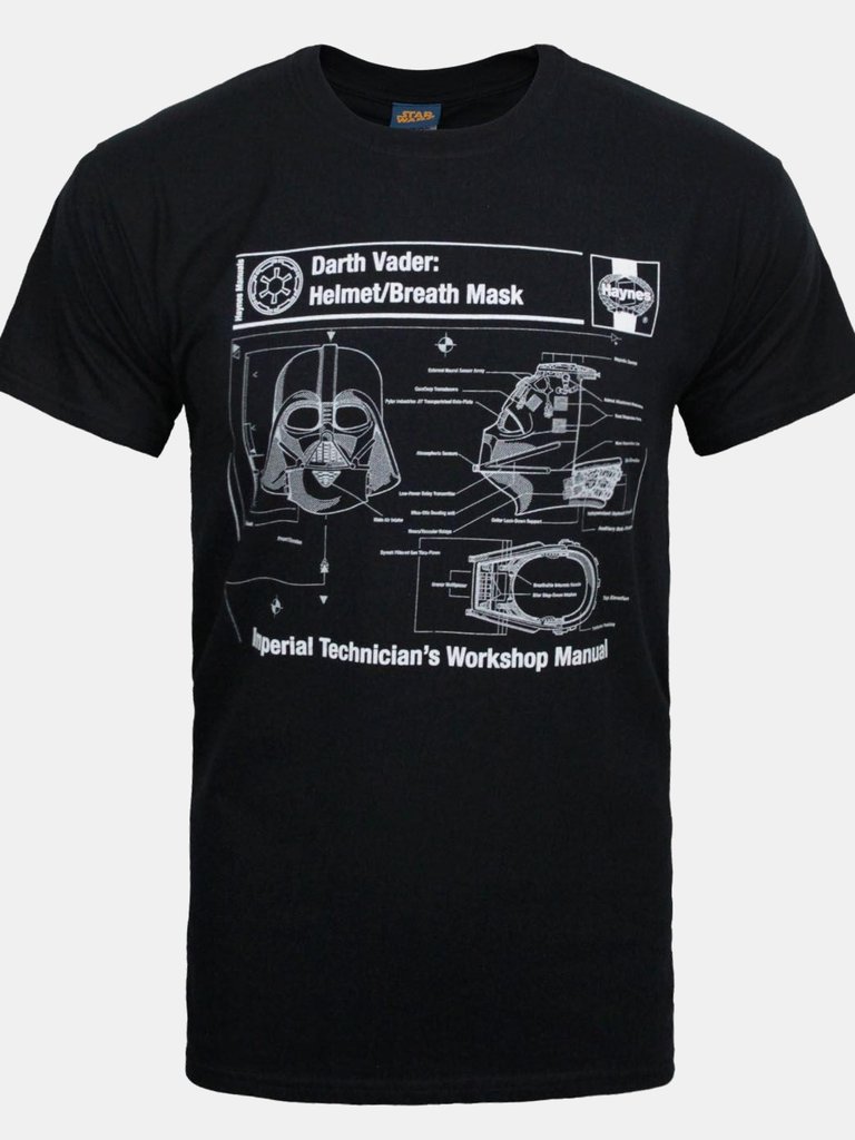 Star Wars Official Mens Haynes Darth Vader T-Shirt (Black) - Black