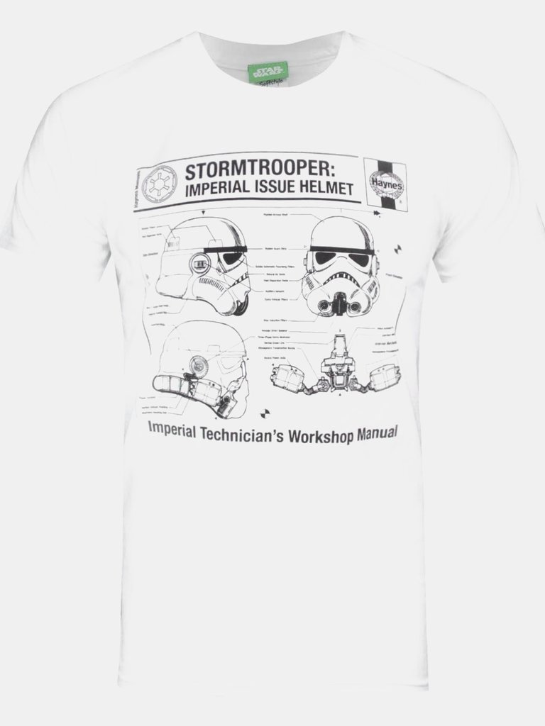 Star Wars Official Mens Haynes Darth Vader T-Shirt (White) - White