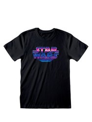 Star Wars Unisex Adult 80s Logo T-Shirt (Black) - Black