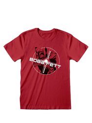 Star Wars Unisex Adult Boba Fett T-Shirt (Red) - Red