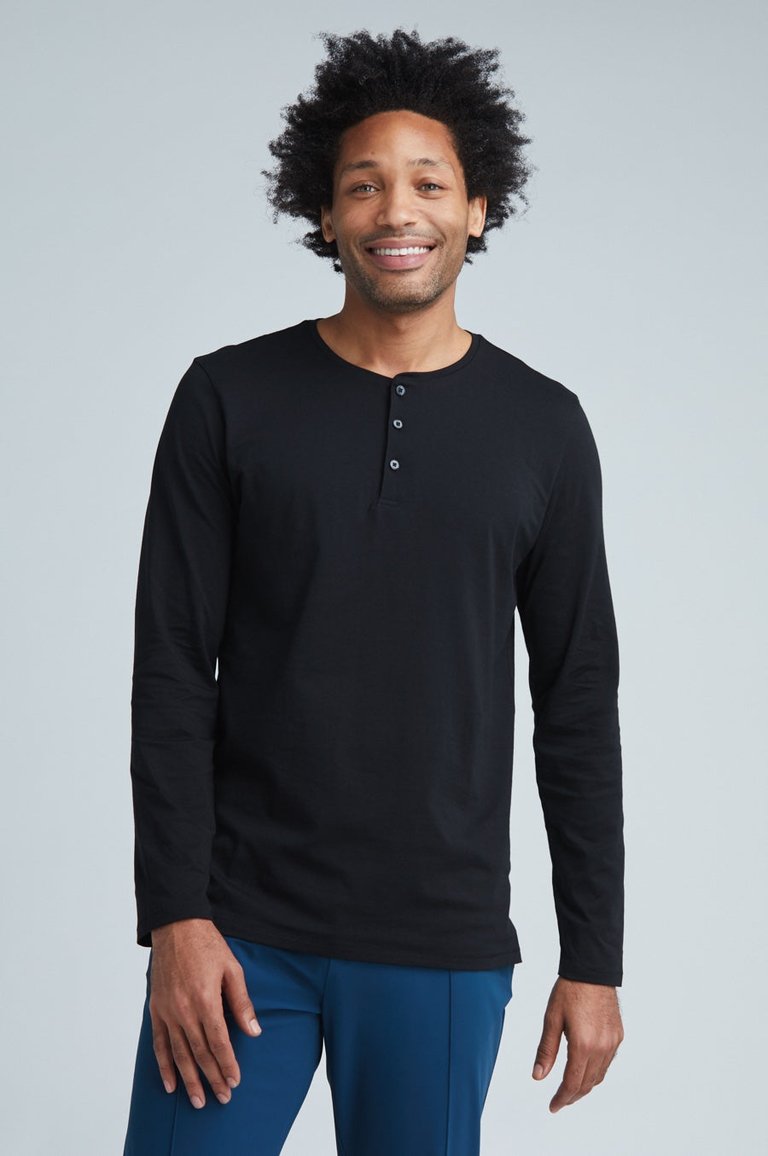 Henley Shirt - Black - Black