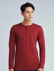 Henley Shirt - Burgundy - Burgundy