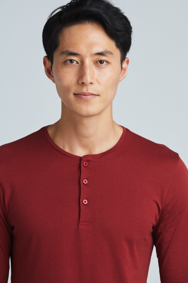 Henley Shirt - Burgundy