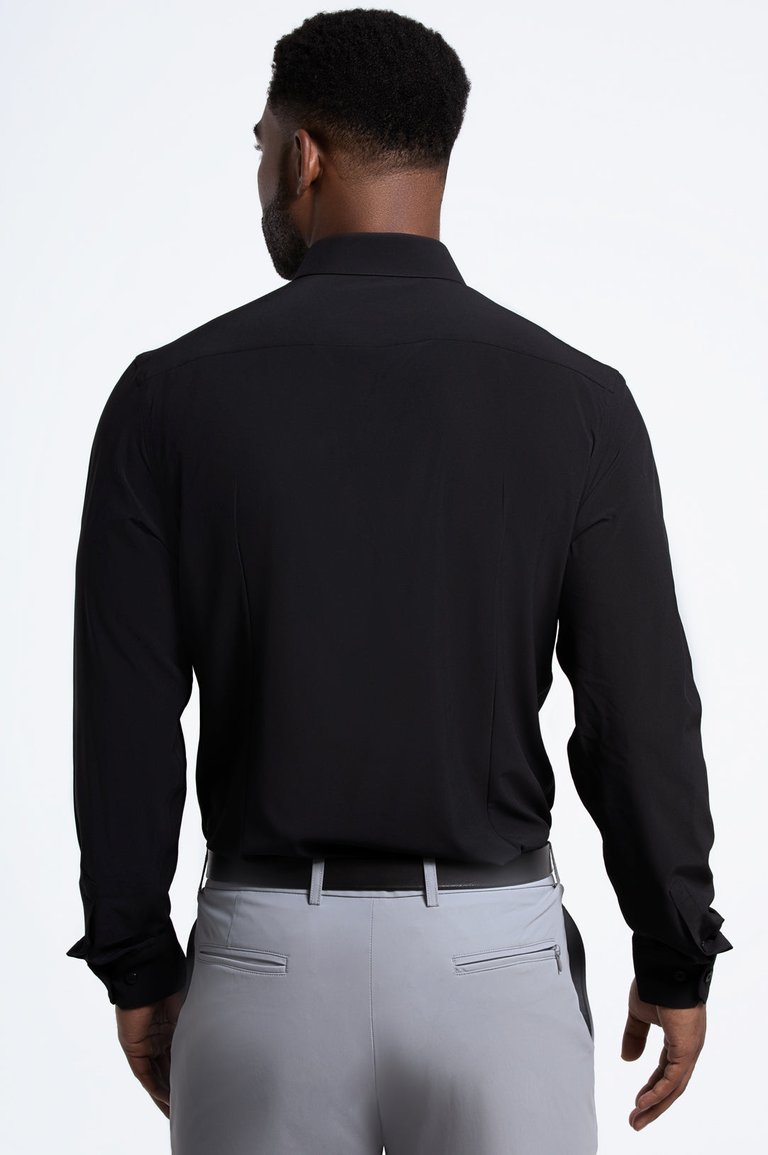 Men's Black Long-Sleeve Dress Shirt