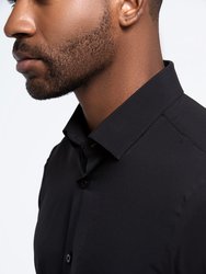 Men's Black Long-Sleeve Dress Shirt