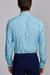 Men's Leaf Print Navy and Teal Dress Shirt