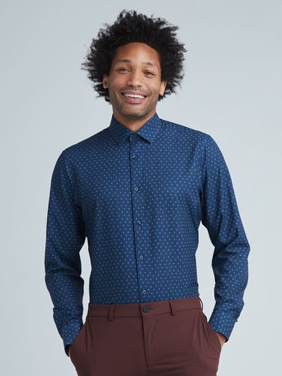 State of Matter Men's Navy Blue Paisley Long-Sleeve Dress Shirt product