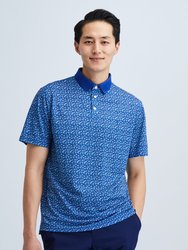 Oceaya Polo Classic Fit - Navy Teal Floral - Navy Teal Floral