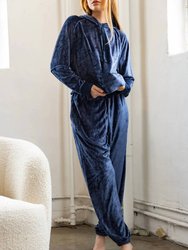 Bamboo Velour Sweatpant In Blue