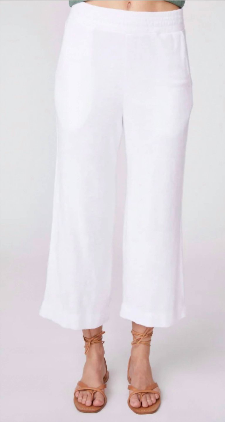 Terry Pull On Pant In White - White