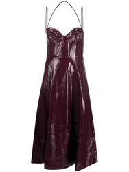 Abstract Faux-Leather Dress