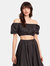 Ant Puff Sleeve Crop Top - Black