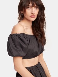 Ant Puff Sleeve Crop Top