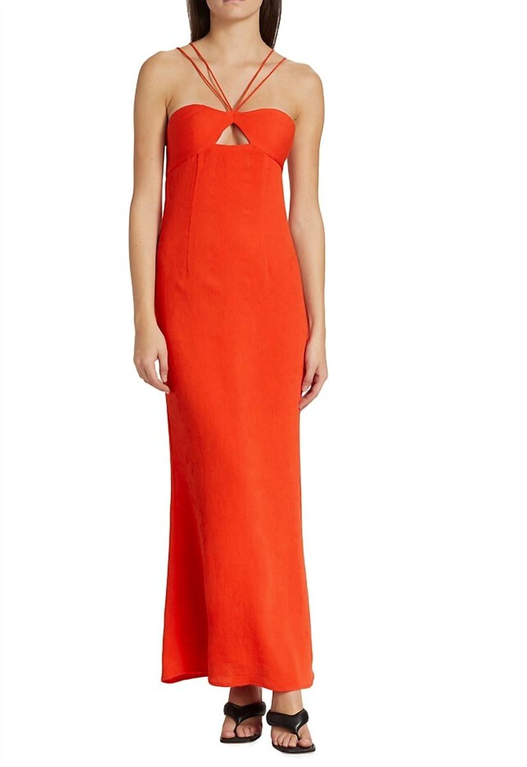 Gianna Front Keyhole Maxi Dress - Papaya