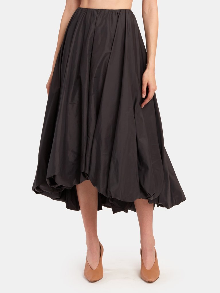 Mariposa Bubble Midi Skirt - Black