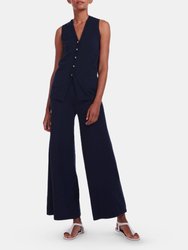 Mitchell High Rise Full Length Wide Leg Pant - Navy