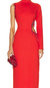 Staud Women Kirsten One Shoulder Back Slit Silhouette Long Dress Fire Red - Red