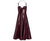 Women Abstract Plum Burgundy Corset Faux Leather Midi Dress