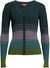 Women Cargo Color Block Ribbed Knit Cardigan Sweater Pine Forest