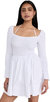 Women Cassidy White Cotton Smocked Mini Dress