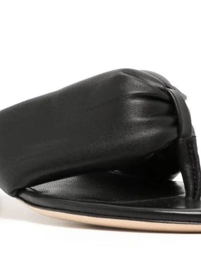 STAUD Women Dahlia 35MM Black Leather Open Toe Thong Sandals product