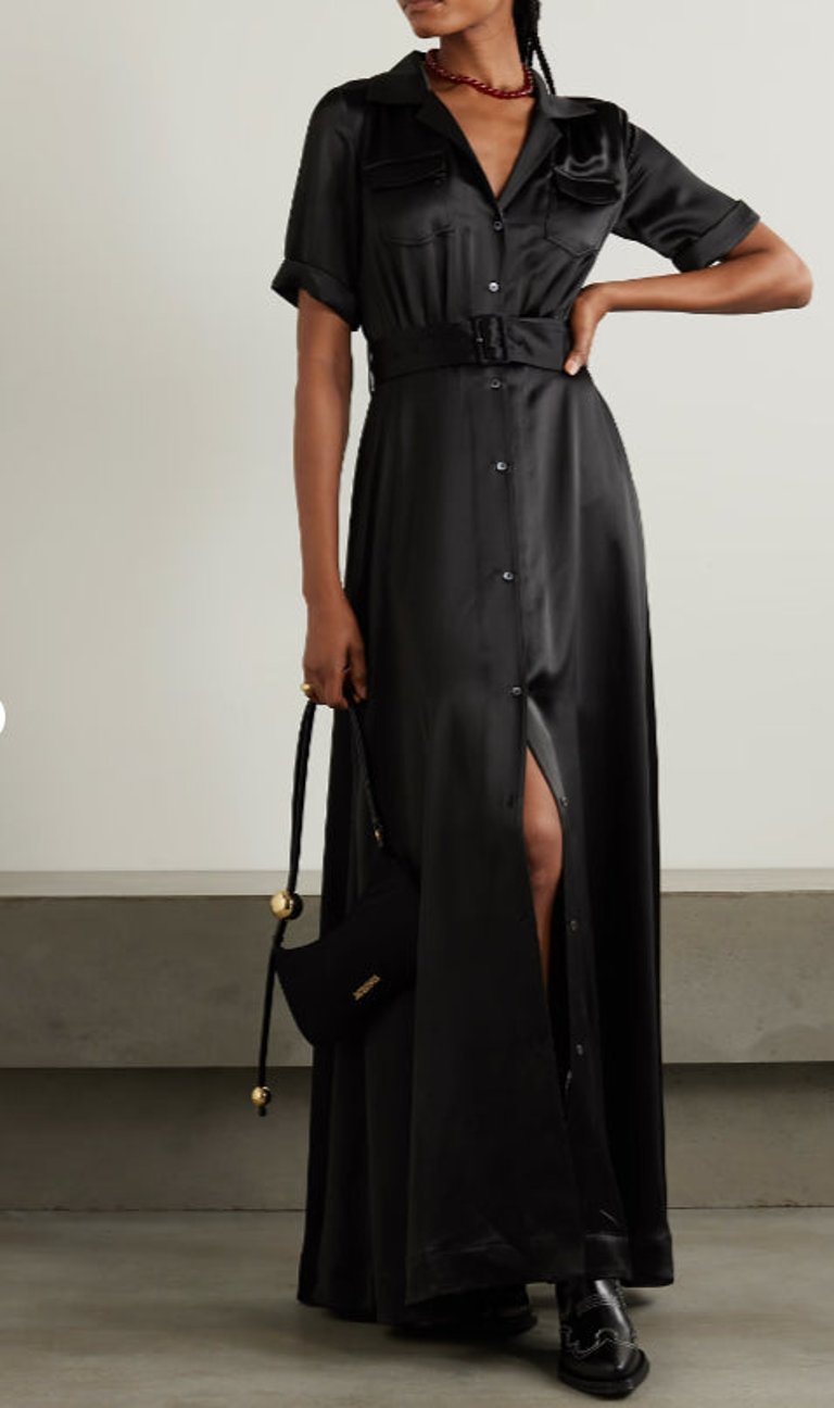 Women Millie Belted Acetate Polyester Maxi Dress