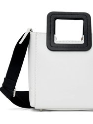 Women Shirley Mini Tote Leather Bag - White/Black - White