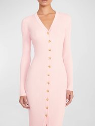 Women Shoko Long Sleeves Sweater Cherry Blossom Midi Dress - Pink