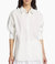 Women Solid White Long Sleeve Collared Oversized Cotton Shirt - White