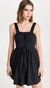 Women Sutton Lace Up Cotton Mini Dress Solid - Black