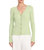 Women Viscose Nylon Gold Flower Button Cargo Sweater Matcha - Green