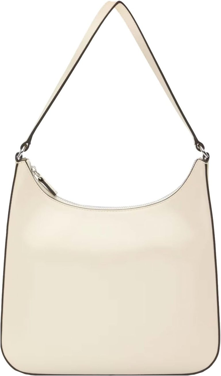 Women's Cream Leather Alec Shoulder Handbag - Cream