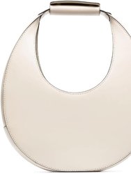 Women's Cream Leather Moon Handbag - Cream