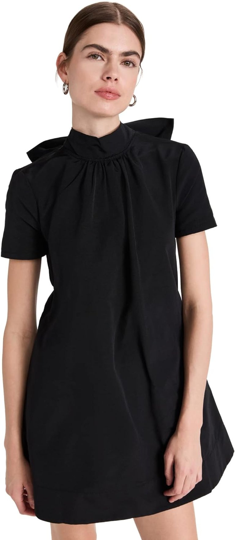Women's Ilana Mock Neck Short Sleeves Mini Dress - Black